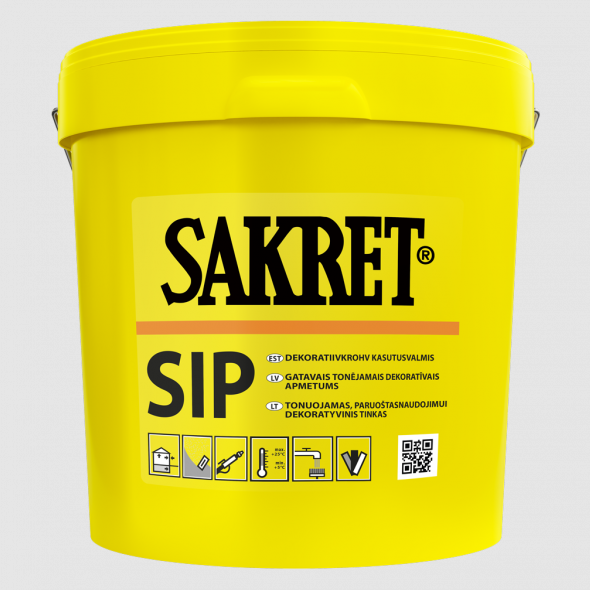 Sakret SIP готовая декоративная силиконовая штукатурка 2 мм, 25kг